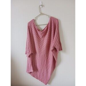 Ashley Stewart Womens Knit Poncho Sweater Orange Size L